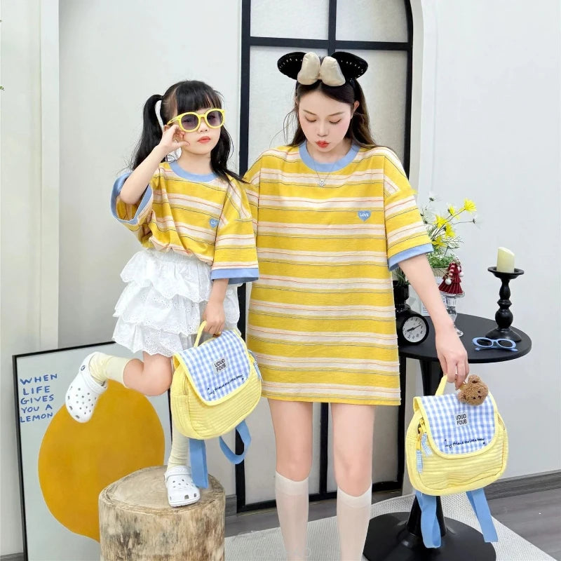 Summer Family T Shirts Parent-child Clothes Mother Father and Daughter Son Boy Girl Matching Tee Shirt Tops Baby Cotton Bodysuit