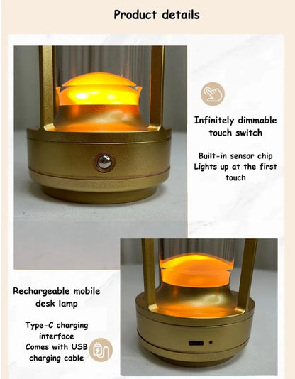 LED crystal table lamp Plastic Rechargeable touch night lamp Bedroom Bedside table lamp Restaurant decorative lamp