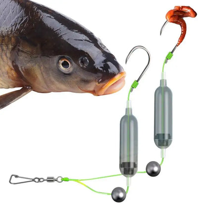 2Hooks Fishing Hair Rigs Hook Reverse Bottom Fishing Rig Reverse Anti-Snag Attractor For River Pier Offshore