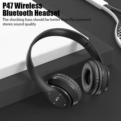 Stereo P47 Headset 5.0 Bluetooth Headset Folding Series Wireless Sports Game Headset for iPhone XiaoMi