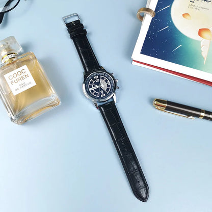 Business Style Blue Light Glass Men Watch Casual Fashion Belt Quartz Wristwatches Men Party Decoration Friend Gift Часы Женские