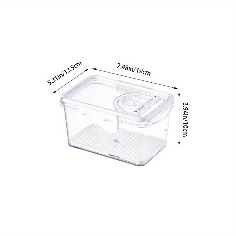 1Pcs Bread Box 3 Size Rectangular Bread Storage Boxes with Time Recording Clear Loaf Bread Container Airtight Bread Keeper Box