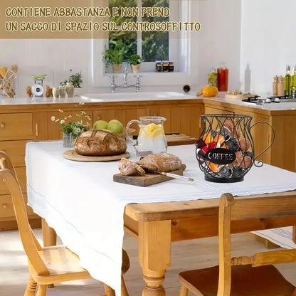 1pc Coffee Pod Holder Large Capacity Cup Coffee Pod Organizer Coffee Creamer Container Coffee Pod Storage Cup Mug Shape Coffee