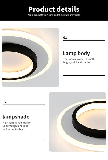 Modern Minimalist Decorative Ceiling Ceiling Lamp Bedroom Living Room Kitchen Aisle Interior Creative LED Round Lighting Lamps