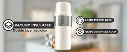 Vacuum Insulated Blender for Fruits and Vegetables - Rechargeable Portable Blenders with Stainless Steel Blade