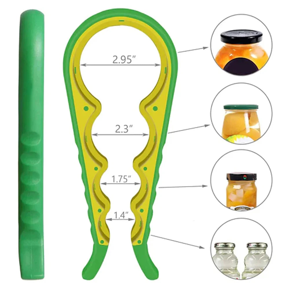 4-in-1 Universal Jar Opener Multifunction Handy Screw Cap Jar Openers Can Lid Opener Bottle Can Lid Grip Wrench Kitchen Gadgets