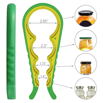 4-in-1 Universal Jar Opener Multifunction Handy Screw Cap Jar Openers Can Lid Opener Bottle Can Lid Grip Wrench Kitchen Gadgets