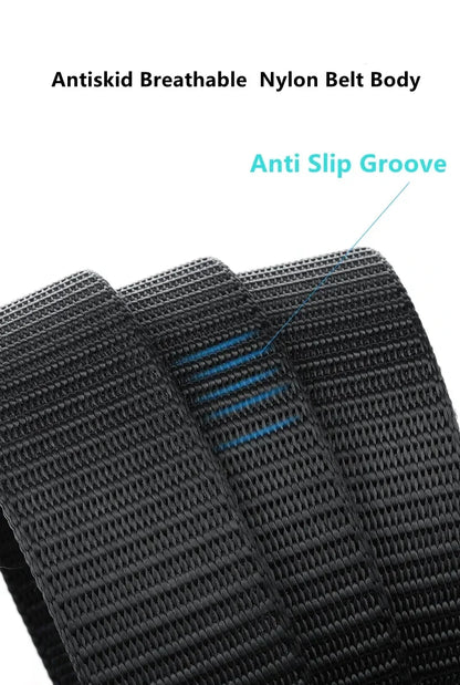 Men's Belt Outdoor Leisure Sports Belt Toothless Quick Release Automatic Buckle Quality Black Belt