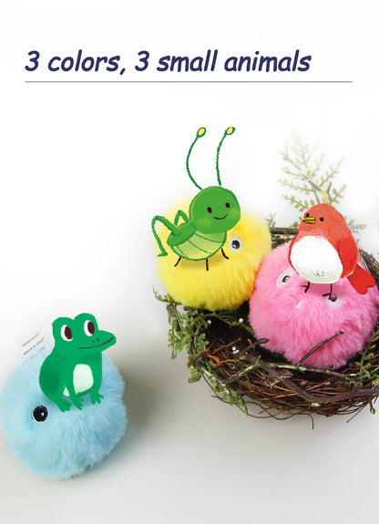 Cat Toys Balls Sound Frogs Birds Chirping Crickets EVA Balls Rolling Cat Plush Soft Self-Heeling Teaser Toys Pet Accessories