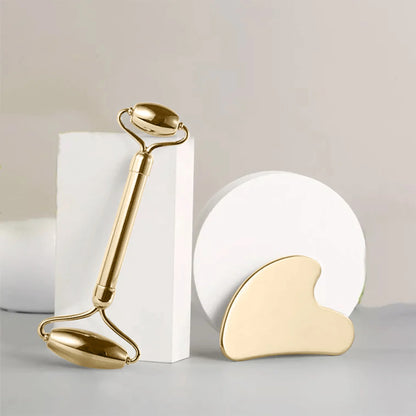 Bronze Facial Roller Massager Lifting Skin Tightening Face Beauty Tool