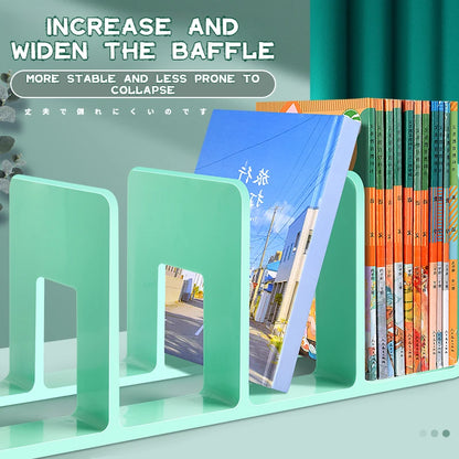 Upgraded Thickened 4-Slot Book Stand Sturdy Large Capacity Organizer for School Supplies Stationery Office Students Desk Tool