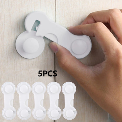 multi-function security protection locks baby safety cabinet drawer door buckle home white toilet refrigerator lock 3pcs/5pcs