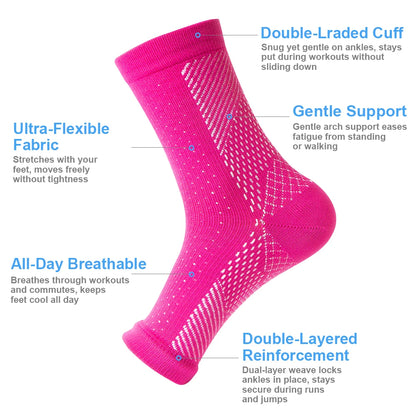1Pair Neuropathy Socks - Compression Diabetic Toeless Foot Sleeves for Ankle Gout, Plantar Fasciitis Relief Brace for Men Women