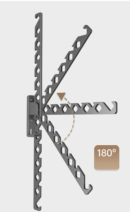 Wall Mounted Clothes Hanger No Punching Folding Drying Racks Collapsible Multi-Purpose Clothes Drying Rack Bathroom Space Saving