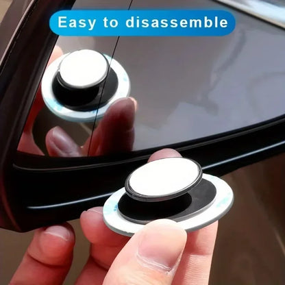 1Pair Car Blind Spot Mirror 360 Degree Adjustable Car Rearview Convex Mirror For Car Reverse Wide Angle Parking Rimless Mirrors