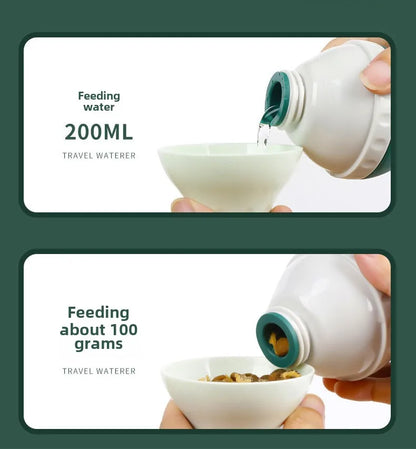 200ml Dog Travel Water Bottle Detachable Bowl Leak Proof Portable Food Feeder Small Dog Cat Supplies for Walking Hiking Travel