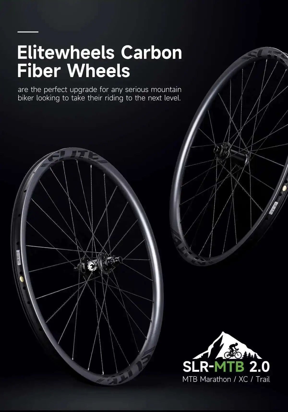 ELITEWHEELS 29er SLR MTB 2.0 High Performance Carbon Fiber Wheelset Rachet System Hubs Mountain Bend Hubs Mountain Race Bikes