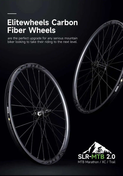 ELITEWHEELS 29er SLR MTB 2.0 High Performance Carbon Fiber Wheelset Rachet System Hubs Mountain Bend Hubs Mountain Race Bikes