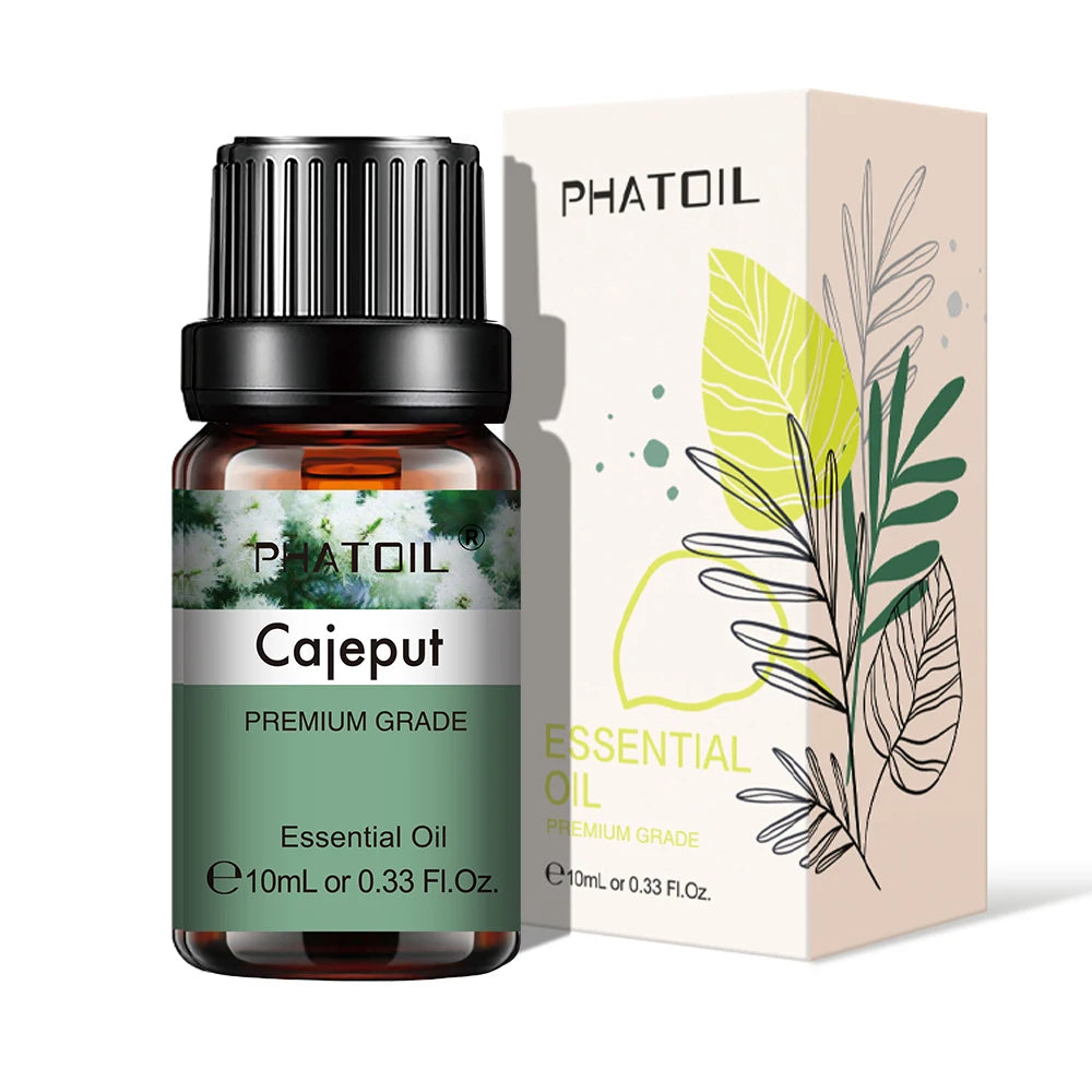 PHATOIL Natural Plant Essential Oil 10ml Eucalyptus Rose Lemon Bergamot Vanilla Peppermint 1PCS Aroma Essential Oil For Diffuser