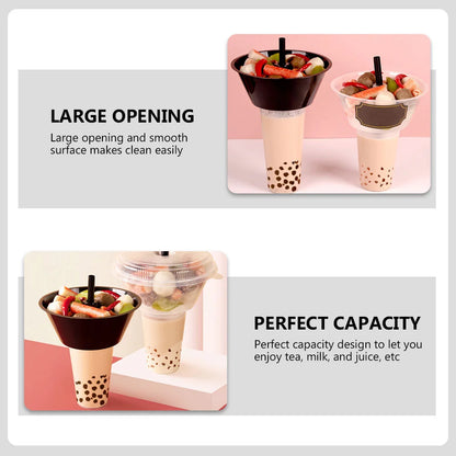 5 Sets Food Snacks Drink Cup Clear Coffee Mug Plastic Holding Trays Outdoor Containers