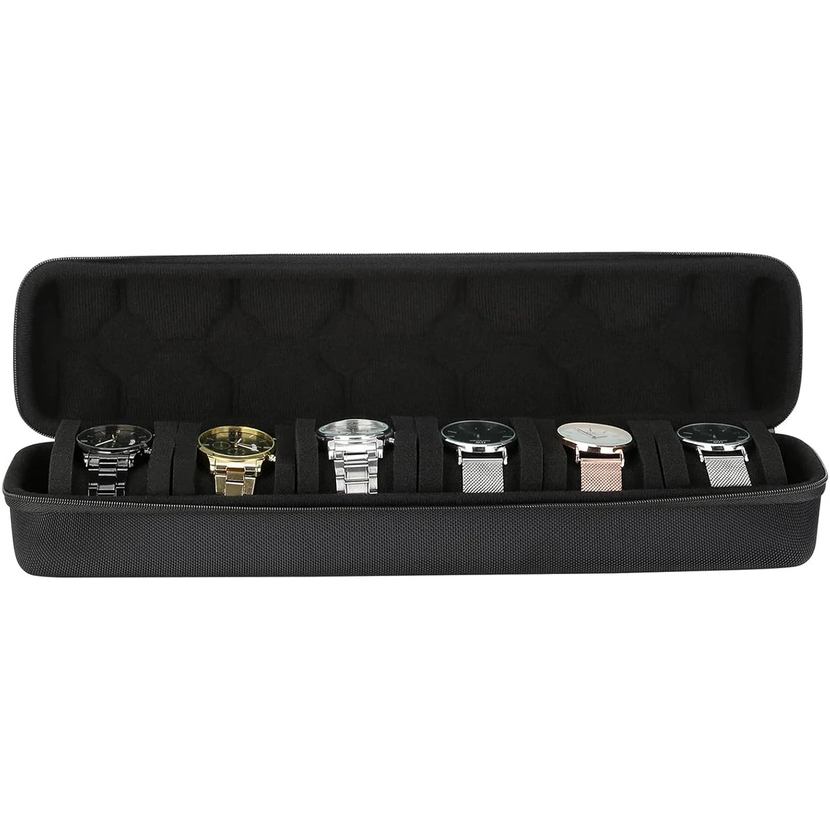6 Slots Watch Roll Storage Box Portable Watch Travel Case Watch Organizer Watch Display Holder for Wristwatches and Smart Watch