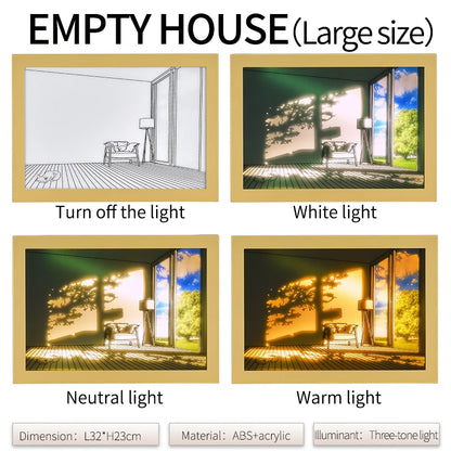 Beautiful LED Light Painting Indoor Sunlight Window Wooden Photo Light Dimming Wall Artwork Table Lamp Home Decor Night Lamp