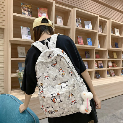 Sanrio Cartoon School Bags Pochacco Schoolbags High School College Students Backpacks with Keychain Student Handbags Pencil Case