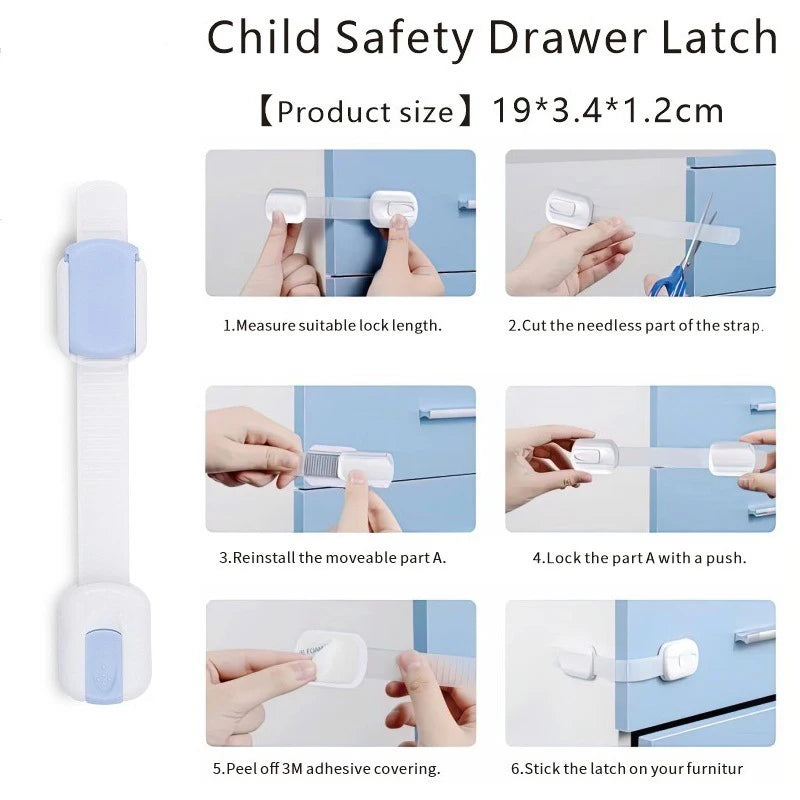 1 Piece Multi-Function Child Protection Anti-Pinch Cabinet Refrigerator Plastic Safety Buckle Baby Safety Drawer Door Lock