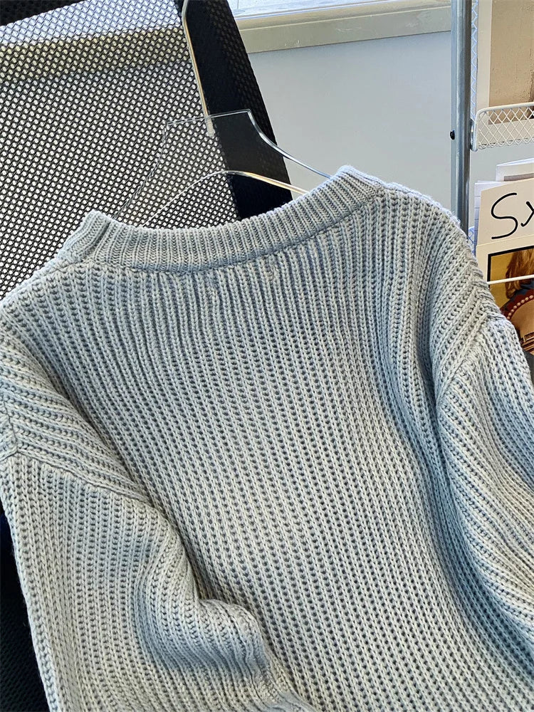 Syiwidii Oversized Sweaters for Women Knit Pullover Spring Autumn Winter Long Sleeve Causal Fashion Elegant Ladies Loose Jumpers