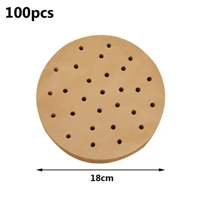 100pcs Air Fryer Liners Non-Stick Air Fryer Mat Disposable Oil Paper Parchment Paper Disposable Liner Home Kitchen Consumables