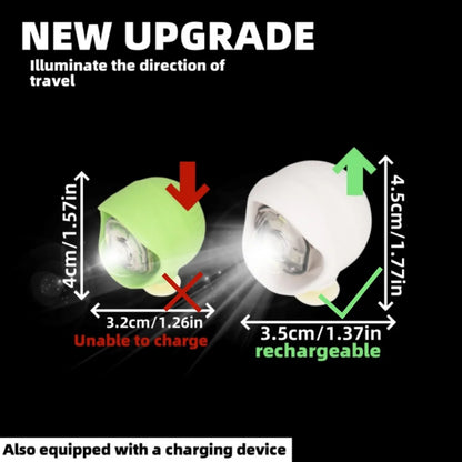 2PCS Outdoor Camping Crocs Headlight Upgrade Rechargeable Adult Children's Shoes Charm Decoration