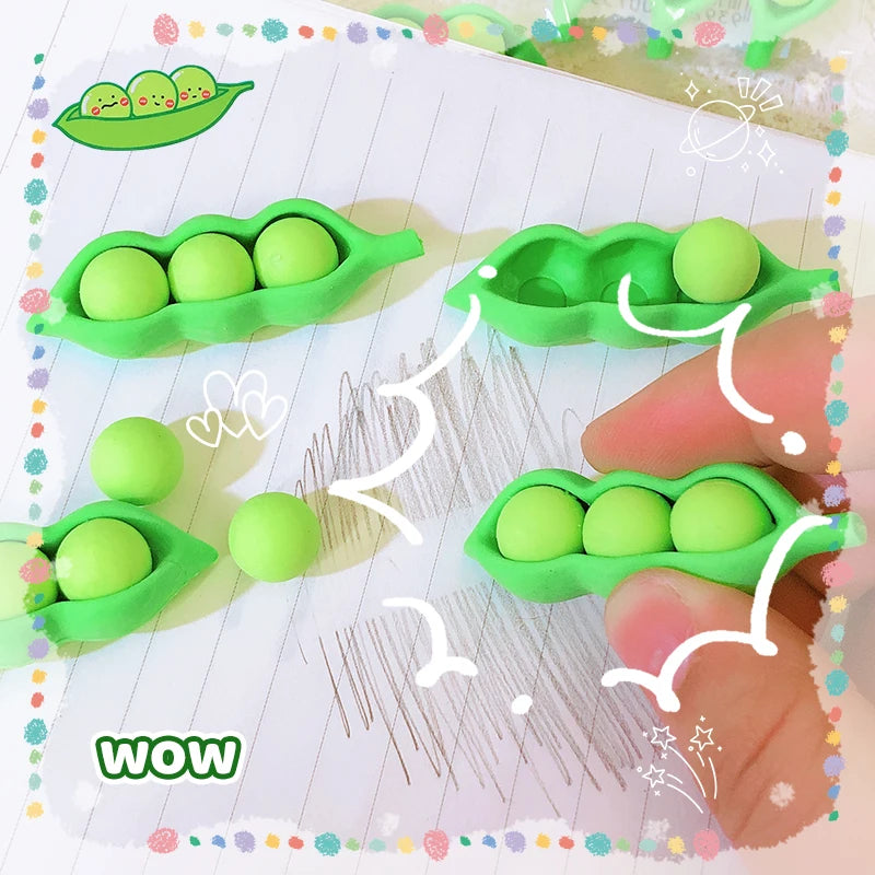 Kawaii stationery items School teacher gift Office Supplies classroom back to school Pea Rubber funny Erasers