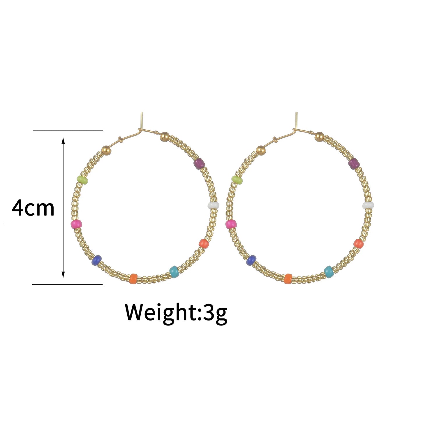 Bohemian Fashion Colored Beaded Earrings Exquisite Round earring For Women Handmade Summer Beach Jewelry Accessories Gifts