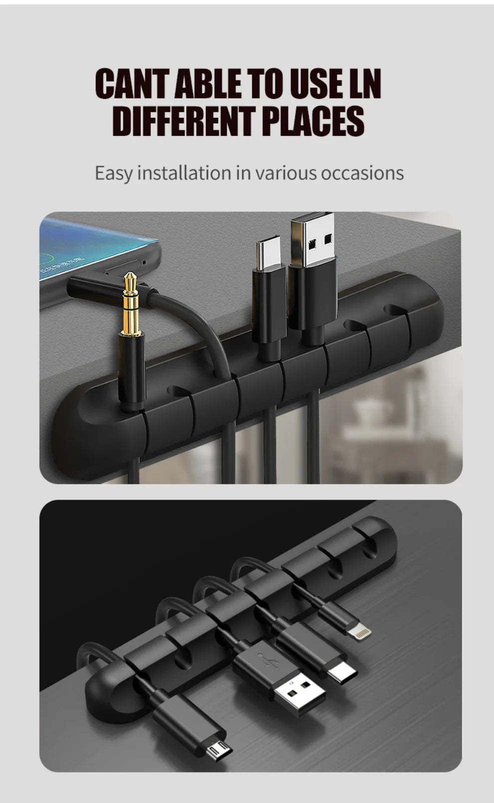 LccKaa Cable Holder Clips Cable Management Cord Organizer Clips Silicone for USB Charging Cable Mouse Cable Wire PC Office Home