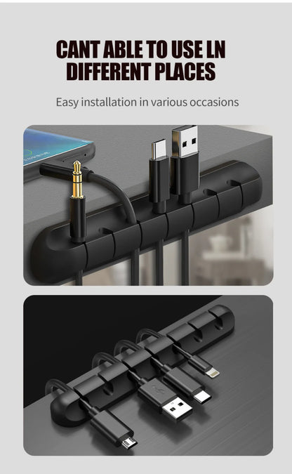 LccKaa Cable Holder Clips Cable Management Cord Organizer Clips Silicone for USB Charging Cable Mouse Cable Wire PC Office Home