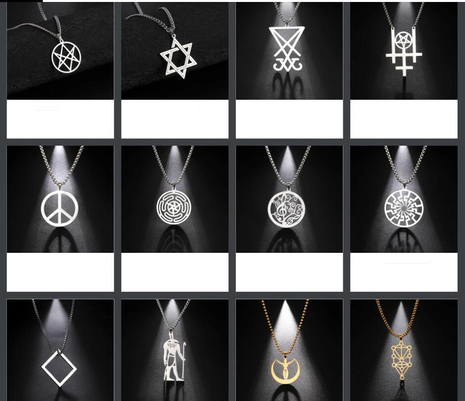 Grand Pentacle De Salomon The Grand Grimoire with The Great Clavicle of Solomon Amulet Talisman Stainless Steel Pendant Necklace