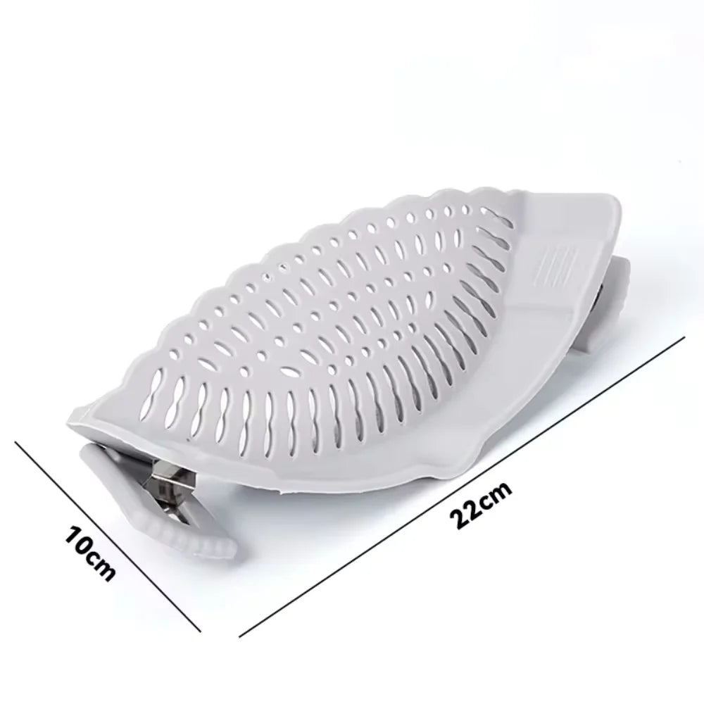 1pc Adjustable Silicone Clip-On Strainer for Pots, Pans, and Bowls - Handheld Drainer for Noodles, Pasta
