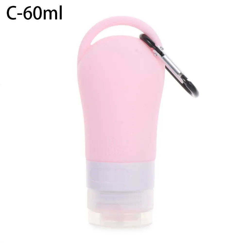 Travel Bottle Leakproof Silicone Refillable Squeezable Travel Tube with Keychain Hook for Cosmetic Toiletry Shampoo