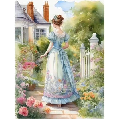 Diamond Embroidery Girl 5D DIY Diamond Painting Garden Portrait Cross Stitch Flower New Year Gift Home Décor