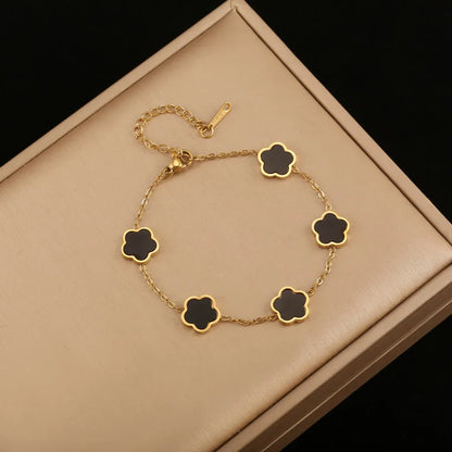 1 piece stainless steel flower bracelet for women