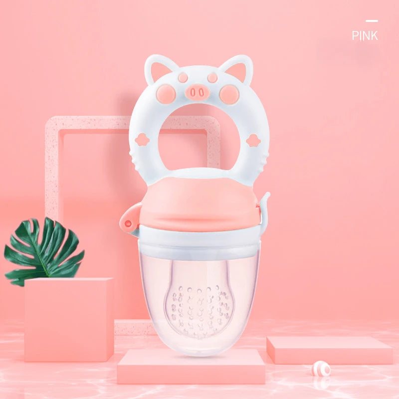 Baby Food Feeding Spoon Juice Extractor Pacifier cup Molars Baby feeding bottle Silicone Gum Fruit Vegetable Bite Eat Auxiliary