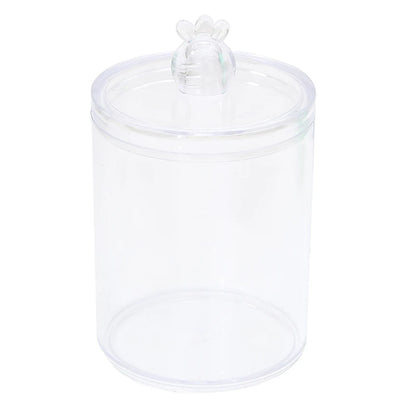 Cotton Swab Storage Box Makeup Jewelry Organizer Round Transparent Jar Bathroom Cosmetic Home Organization