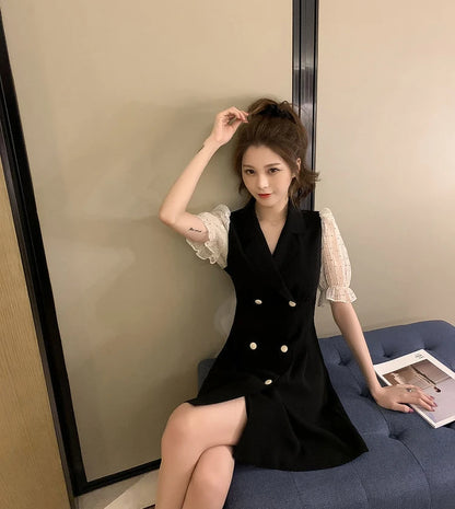 Clothes Mesh Dresses for Women 2024 Formal Occasion Blazer Holiday Woman Dress New Features of In Hot Fashion Sensual Sexy Loose