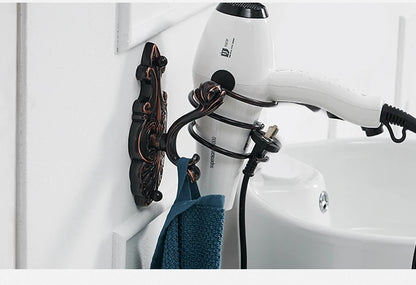 Robe Hooks European Style Brass Black Hangers For Clothes Towel Rack Clothes Hook Home Decoration Bathroom Hardware Set WF-88801