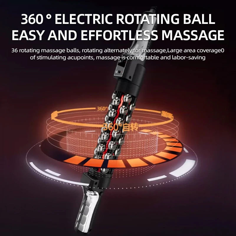Relaxed Red Light Heated Massage Device 36W Roll Massager 360 Rotating Inner Ball Roller For Whole Body Anti Cellulite