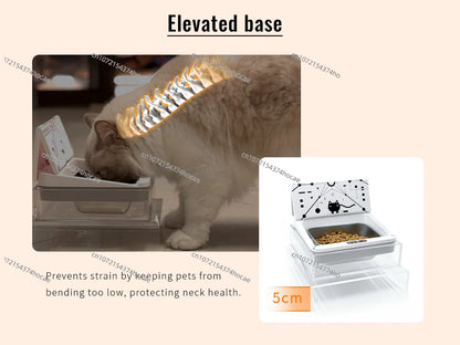 Smart Automatic Pet Feeder With RFID Sensor, Elevated Base, and 650ml Capacity for Wet & Dry Food