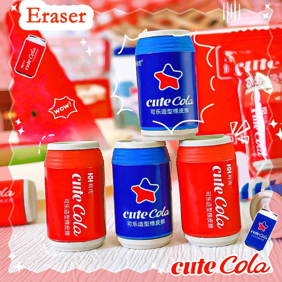 school teacher gift back to school supplies Aesthetic cute stationery Kawaii object funny erasers Drinks rubber cute things byUm