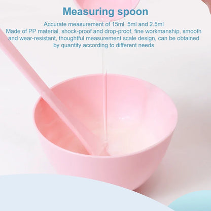 DIY 6 Set Silicone Mask Mud Essential Oil Bowl Skin Care Mud Bowl Spoon Tools Convenient Clean Durable Makeup Portable Skin Care