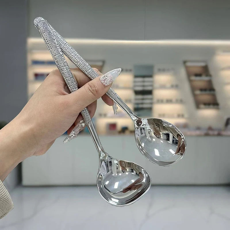 1Pc Stainless Steel Thickening Spoon Creative Long Handle Hotel Hot Pot Spoon Soup Ladle Home Kitchen Essential Tools