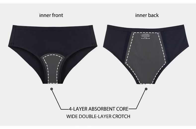 Menstrual Panties for Women Seamless Period Panties Leak Proof Menstrual Briefs Heavy Absorbent Underwear Culotte Menstruelle